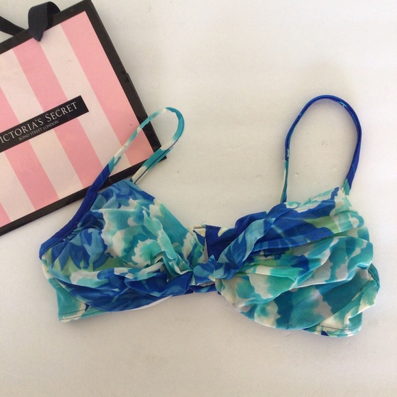 VICTORIAS SECRET WATERCOLOR BIKINI TOP SIZE 34C - Picture 1 of 11